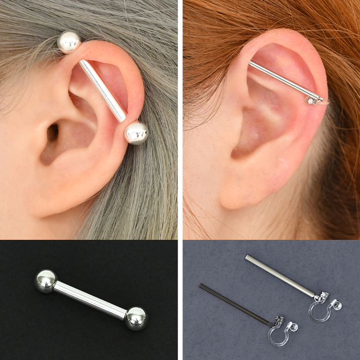 ★No need to have pierced ears!★"Faux Industrial Earrings" now on sale!!